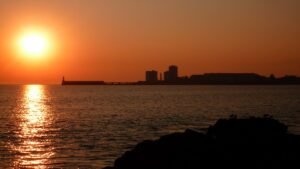 Coucher de soleil sur la côte atlantique aux Sables d’Olonne